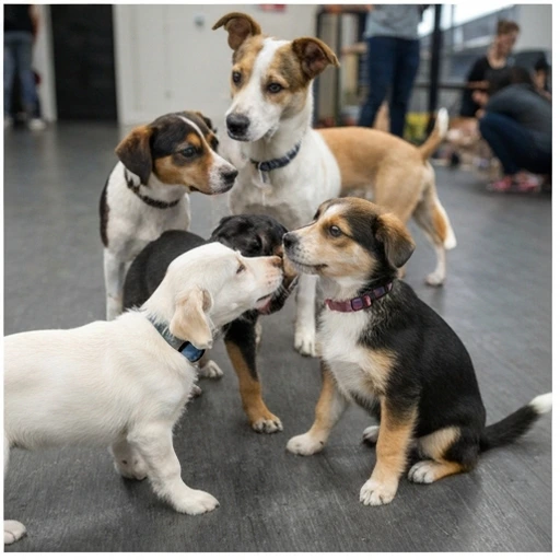 Dog handler training session