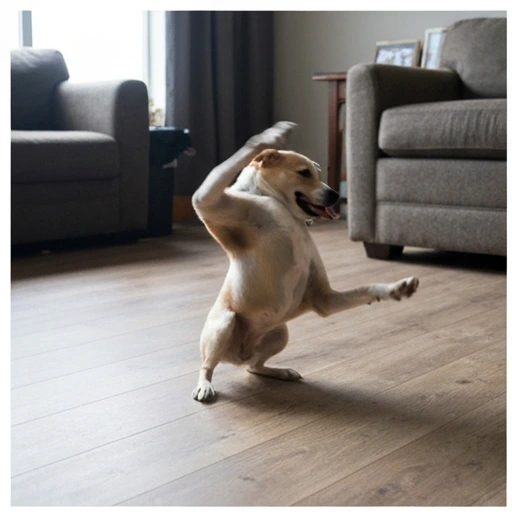 Dog during herding training