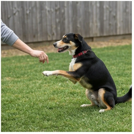 Brittany Spaniel herding practice