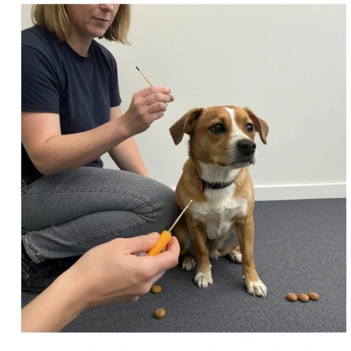 Dog during herding training