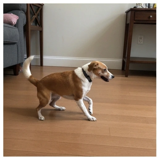 Dog during herding training